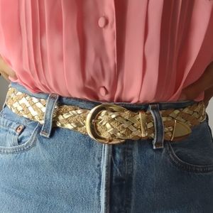 Vintage gold tone braided belt